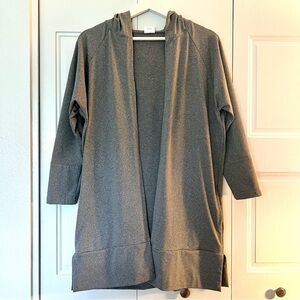 FitKicks Women’s Gray Hooded Open Cardigan - S/M
